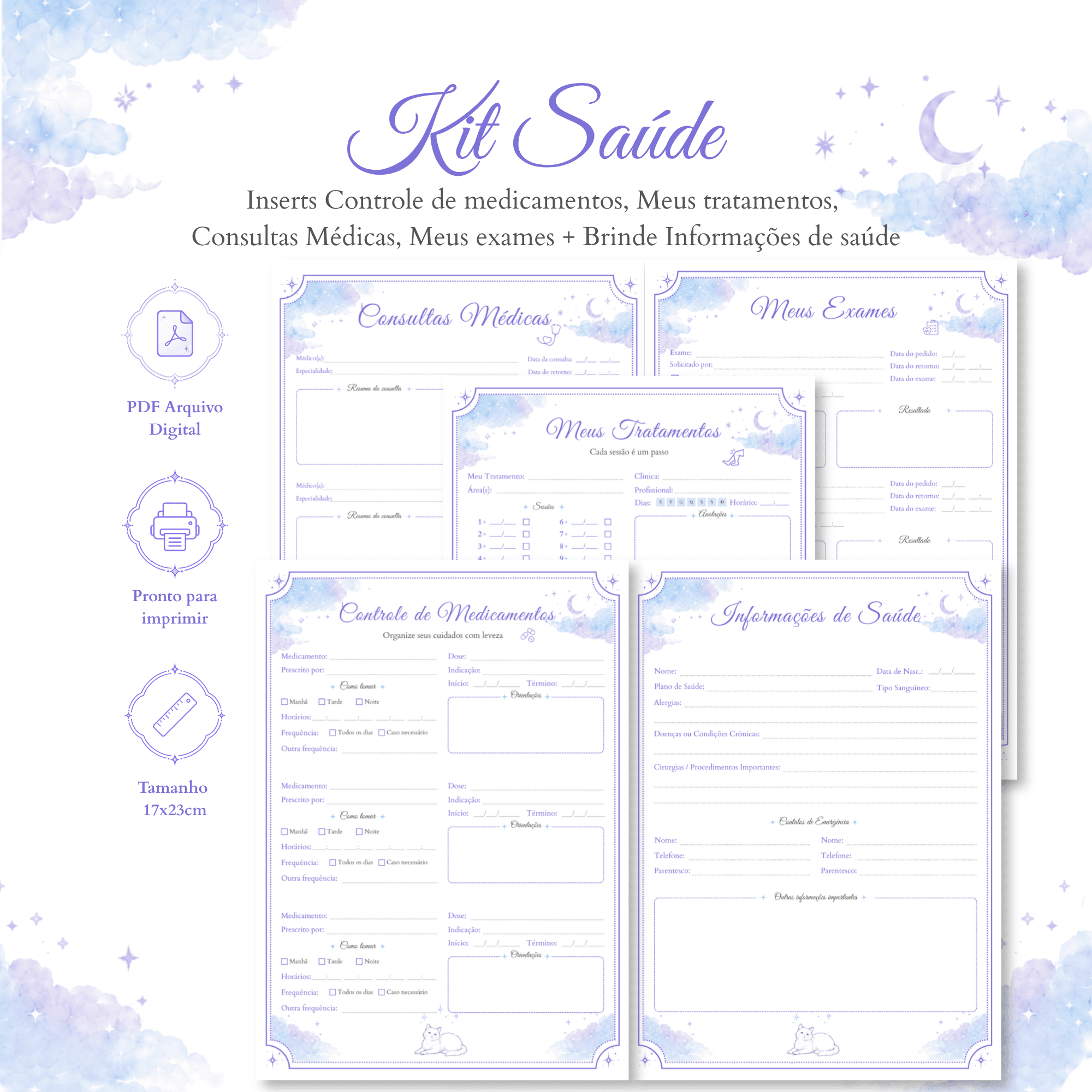 Kit Saúde para Planner — produto digital para imprimir